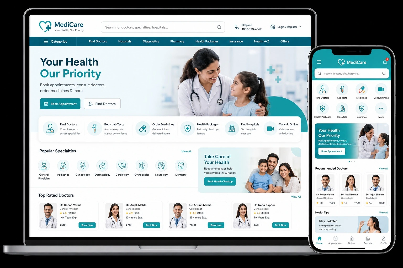 Medical & Healthcare Website & App