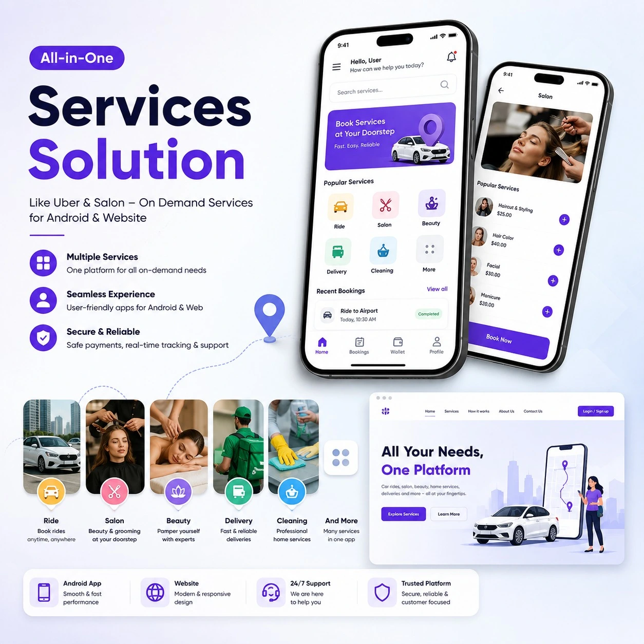 Service Booking Website & App